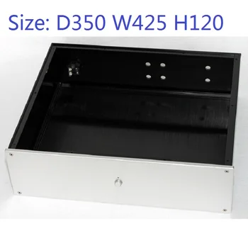 D350 W425 H120 Коробка Усилителя DAC Алюминиевое Шасси Блок Питания DIY Корпус Усилителя для наушников Корпус Предусилителя Аудио Hifi Чехол