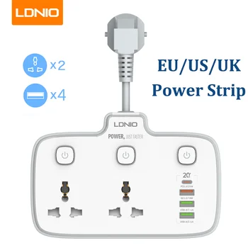 Удлинитель LDNIO Power Strip 4 USB-порта, Электрическая розетка, Универсальная розетка, адаптер для домашнего подключения, Сетевой фильтр, Мультирозетка, Дорожный адаптер
