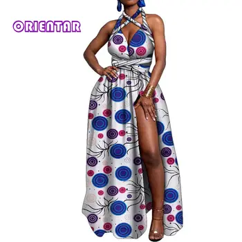 Женское платье Макси в Анкаре с африканским принтом, раздельное платье, Африканская одежда, женские вечерние африканские платья для женщин, Халат Africaine WY1932