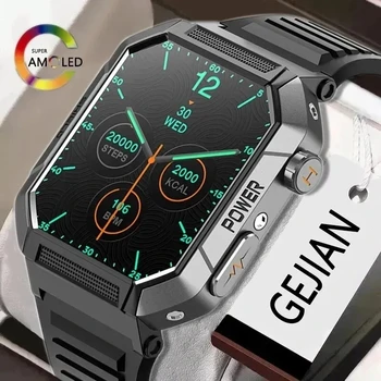 GEJIAN Смарт-часы Мужские IP68 Водонепроницаемые смарт-часы с функцией отслеживания состояния здоровья, частоты сердечных сокращений и артериального давления, Смарт-часы