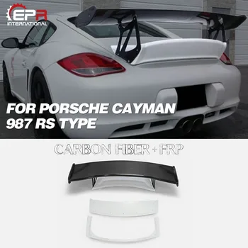 Для Porsche Cayman 987 RS Тип Карбоновый / стекловолоконный задний багажник и отделка спойлера GT 8шт