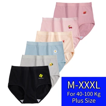 2Pcs XXL XXXL Women's Cotton Panties трусы женские 2022 High Rise Female Underwear Large Size Panties Briefs трусики для женщин