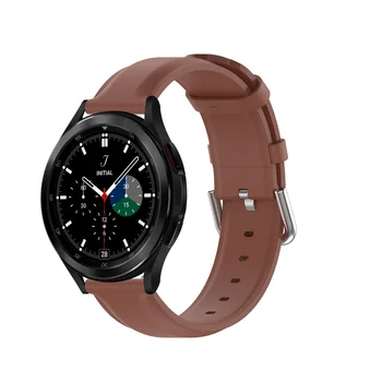 Браслет с ремешком из искусственной кожи для Samsung Galaxy Watch 4 Classic 46 мм 42 мм 44 мм 40 мм, сменные аксессуары для ремешка для часов