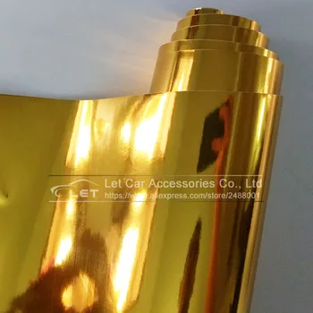 Высокое растягивающееся зеркало золотое Хромированное Зеркало гибкая Виниловая пленка Для Обертывания Рулонной Пленки Автомобильная Наклейка Лист Термоаппликации