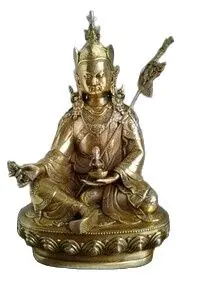 17 СМ SHUN собирает тибетскую буддийскую бронзовую статую будды ГУРУ РИНПОЧЕ ПАДМАСАМБХАВЫ