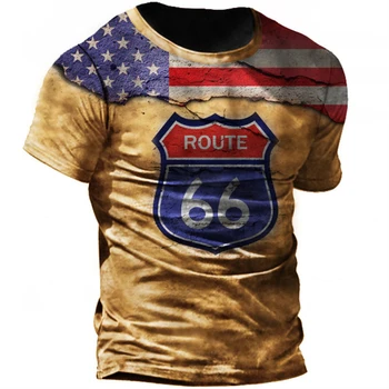 Футболка с коротким рукавом с 3D принтом, мужская мотоциклетная рубашка, винтажная футболка с графическим рисунком, трендовая футболка в стиле ретро-панк, мужская одежда