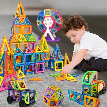 83 Шт. Магнитные блоки, игрушки, Строительные блоки, Магнитный конструктор, Конструкторский набор, Детские Развивающие игрушки 