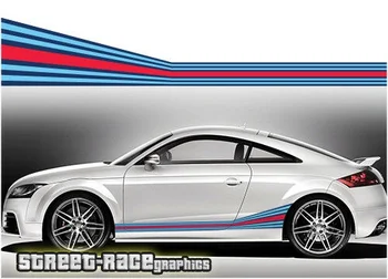 Для x2 Audi Martini боковые гоночные полосы 004 виниловые графические наклейки A1 S1 TT A3 S3