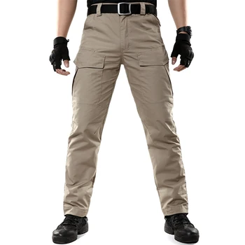 Мужские Тактические брюки-карго, Военные Камуфляжные Уличные водонепроницаемые тактические брюки с несколькими карманами, повседневные брюки