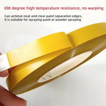 Высокая температура Не отваливается Подходит для бумажной ленты Tesa Желтого цвета Сильная сила сцепления 300 градусов Без скручивания Усадки