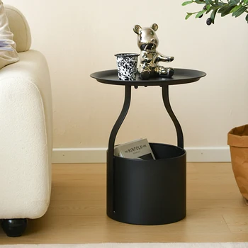 Дизайнерский круглый журнальный столик Nordic Circle, Маленький деревянный черный столик для столовой, Mesa Lateral Para Sala, современная мебель в скандинавском стиле