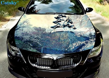 Наклейка на капот автомобиля на заказ, Японский пейзаж природы, Украшение капота автомобиля, Защитная крышка капота, Виниловая наклейка на автомобиль, наклейка в цвет кузова автомобиля