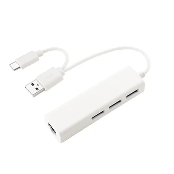 Адаптер сетевой карты USB Ethernet LAN с концентратором Typc C USB-C USB 2.0 к Ethernet RJ45 Lan RTL8152 для Macbook Air Pro 2018 Win 7