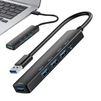 Концентратор USB 3.0, удлинитель порта ноутбука USB 3.0, концентратор-эспандер, мощный высокоскоростной USB-удлинитель с 5 портами для работы, школы, офиса