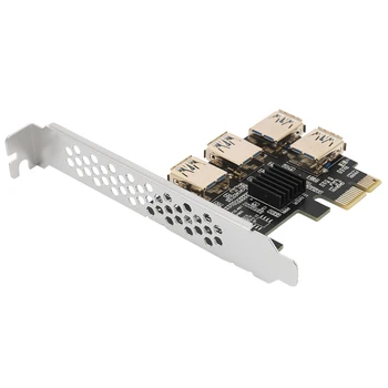Новая плата адаптера Pcie Riser с 4 Портами PCI-E 1X на 4 USB 3.0 PCI-E Rabbet GPU Riser Extender Ethereum ETH/Monero XMR/Zcash ZEC 16X
