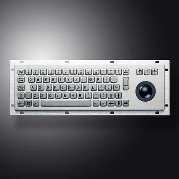 Панель с кнопкой Брайля, промышленная металлическая клавиатура из нержавеющей стали с трекболом из смолы для киоска самообслуживания