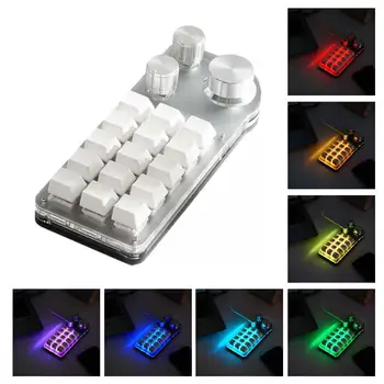15 клавиш с 3 ручками RGB Programcustom Macro Keyboard Hot Mechanical Mini Gamer Accessories Swap W6k2