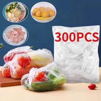 100/200/300ШТ Одноразовая Пластиковая Обертка, пищевая Пластиковая Обертка, бытовая сумка для хранения Консервации фруктов и овощей