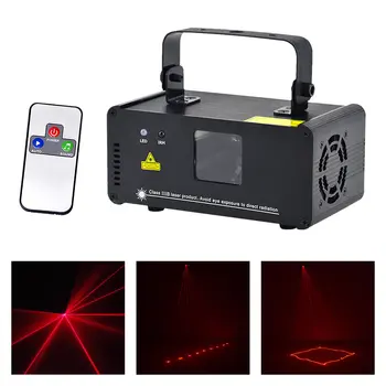 Мини Лазерный сканер освещения сцены с красным лучом мощностью 200 МВт 8-канальный DMX PRO Беспроводной пульт дистанционного управления DJ Party Home Show Проектор Оборудование Освещение R200