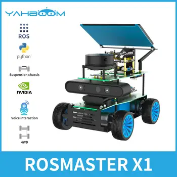 Yahboom Программируемый 4WD Умный Автомобильный робот Lidar 520Motor Распознавание речи для Jetson NANO TX2 NX RaspberryPi 4B ROSMASTER X1