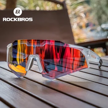 Велосипедные солнцезащитные очки ROCKBROS с изменяющими цвет Поляризованными Спортивными Очками, Устойчивыми к ветру и Песку, с Регулируемыми носовыми накладками