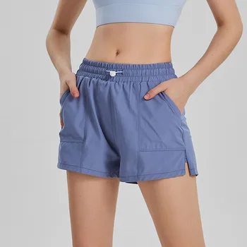 Спортивные шорты Женские летние быстросохнущие штаны для бега и фитнеса с высокой талией, подтягивающие бедра, поддельные шорты для йоги