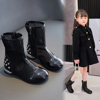 Ботинки для девочек; Обувь для малышей; нескользящие детские ботинки на мягкой подошве из сетчатого материала в стиле пэчворк Sapato Infantil Par 2023; Летняя обувь