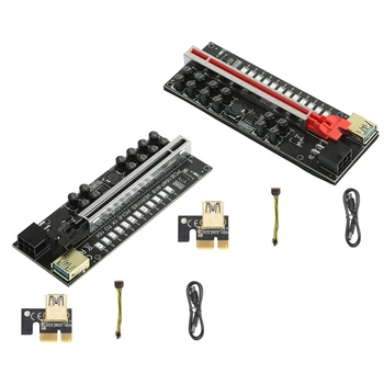E65A VER018S PCIE Extender Riser PCI-E от 1x до 16x USB 3.0 Кабель для передачи данных Майнинг Биткоинов Со светодиодной картой PCI-E Адаптер Для GPU Miner