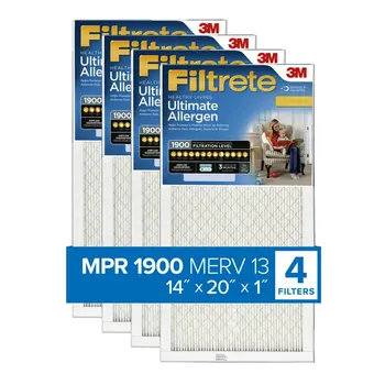 Воздушный фильтр, MPR 1900 MERV 13, Аллерген для здорового образа жизни, Улавливает дым, бактерии и вирусные частицы, 4 фильтра