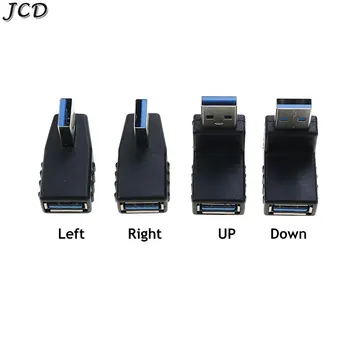 JCD 1шт 90 градусов Влево Вправо Вверх вниз Угловой разъем USB 3.0 A для адаптера-преобразователя для портативных ПК