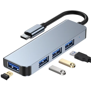 USB C Концентратор 3,0 4 Порта Мультиразветвитель Type c К USB HDMI Адаптеру Baseus 4 in1 USB Разветвитель Док-станция Для Портативных ПК аксессуары Для MacBook