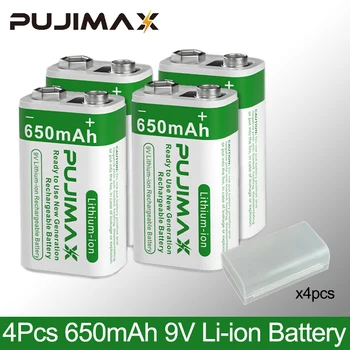 PUJIMAX 9V 650mAh Литиевая Аккумуляторная Батарея USB Зарядка Квадратная Батарея для Игрушечного Пульта Дистанционного Управления KTV Мультиметр Микрофон