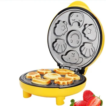 Мини-электрическая вафельница разной формы, машина для приготовления нелипких блинов на завтрак, на 7 тортов, кухонный прибор