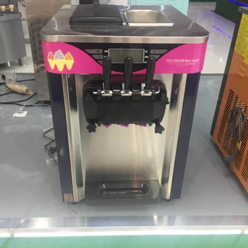 Машина для производства мороженого с тремя Вкусами Коммерческая Машина Для Производства Мягкого мороженого, Настольная Машина для производства мороженого