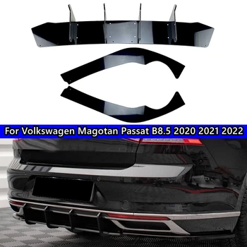 Для Volkswagen VW Magotan Passat B8.5 Полоса Заднего Бампера Для Губ, Спойлер, Диффузор, Сплиттер, Защита От царапин, PP Черный 2020 2021 2022