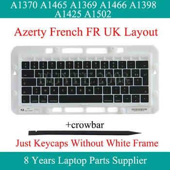 Подлинная A1370 A1465 A1369 A1466 Французская Клавиатура Keycap Keys Caps Для Macbook Air Pro A1398 A1425 A1502 FR Azerty Клавиатура Keycap Key Cap