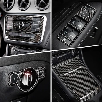 Углеродное Волокно Для Mercedes Benz A Class W176 GLA X156 CLA Переключение Передач Кондиционер AC CD Панель Лампа Для Чтения Накладка Наклейка