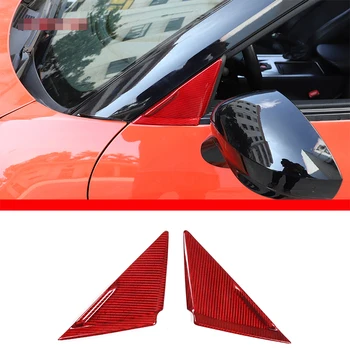 Для Nissan GTR R35 2008-2016 Треугольная Декоративная Наклейка На Переднюю стойку из Настоящего Углеродного волокна, Комплект из 2 предметов (Красный), Автомобильные аксессуары