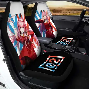 Код 002 Zero Два чехла для автомобильных сидений Anime Darling In The Franxx Автомобильные аксессуары, универсальный защитный чехол для передних сидений