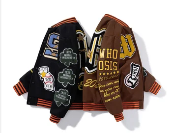 2023 Новая американская Винтажная куртка Оверсайз с буквенной вышивкой Мужская Y2K Street Hip Hop Harajuku Свободная куртка на пуговицах Мужская