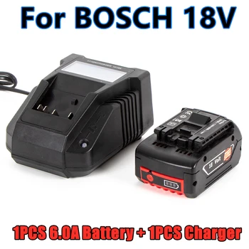 18V 6.0Ah Литий-ионная Аккумуляторная батарея Для Резервного Копирования Электроинструмента Bosch 18V 6000mah Портативная Замена BAT609 + Дисплей 3A Зарядное устройство