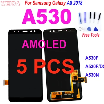 5 шт. Super AMOLED Для Samsung Galaxy A8 2018 A530 A530F A530F/DS A530N ЖК-дисплей с Сенсорным экраном, Дигитайзер в Сборе для A530 LCD