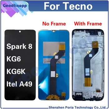 Для Tecno Spark 8 KG6 KG6K/ltel A49 ЖК-дисплей с сенсорным экраном, Дигитайзер, Сборка, Запчасти для Ремонта, Замена