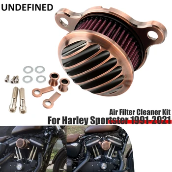 Для Harley Sportster XL Iron 883 XL1200 48 72 1991-2020 2021 Воздухоочиститель Система Впускных Фильтров Мотоциклетные Алюминиевые Воздушные Фильтры