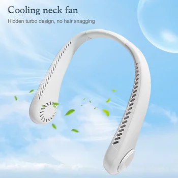 USB-подвесной шейный вентилятор, безлопастной 3-скоростной вентилятор громкой связи, перезаряжаемый носимый персональный охлаждающий вентилятор для домашних занятий спортом и путешествий