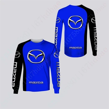 Mazda Clothing Футболка с аниме F1 Для мужчин и женщин, футболки Унисекс, Повседневная быстросохнущая футболка Оверсайз, Роскошная футболка с круглым вырезом и длинным рукавом