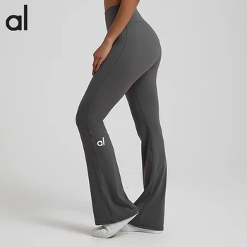 Расклешенные брюки AL Yoga с высокой талией, женские уличные повседневные брюки для упражнений с подтяжкой бедер, Спортивные штаны для фитнеса, широкие брюки для танцев