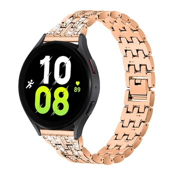 20 мм Бриллиантовый Ремешок Для Samsung Galaxy Watch 5 Pro 45 мм Смарт-часы Металлический Браслет Для Galaxy Watch 4/5 44 мм 40 мм Ремешок Для Часов Correa