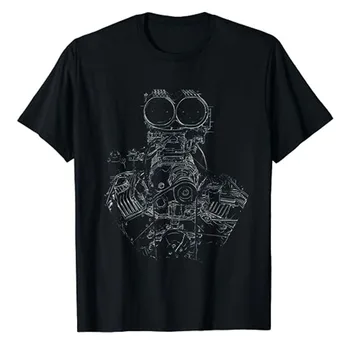 Винтажная футболка с двигателем автомобиля, юмор, забавные футболки с блоками и головами, ремонт для любителей гонок, драпировок, Дерби для сноса, графические наряды