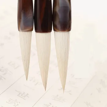 3 шт. Шерстяные кисточки для китайской каллиграфии, набор Ручек, кисть для рисования, средний Обычный сценарий, принадлежности для рукоделия